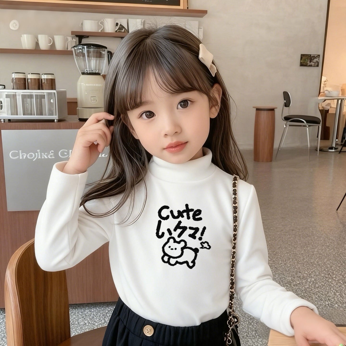 女童德绒白色打底衫秋冬季内搭中大童半高领保暖线条小狗印花上衣,童装/婴儿装/亲子装,卫衣/绒衫,淘宝优惠券,粉丝福利购,淘宝优惠卷