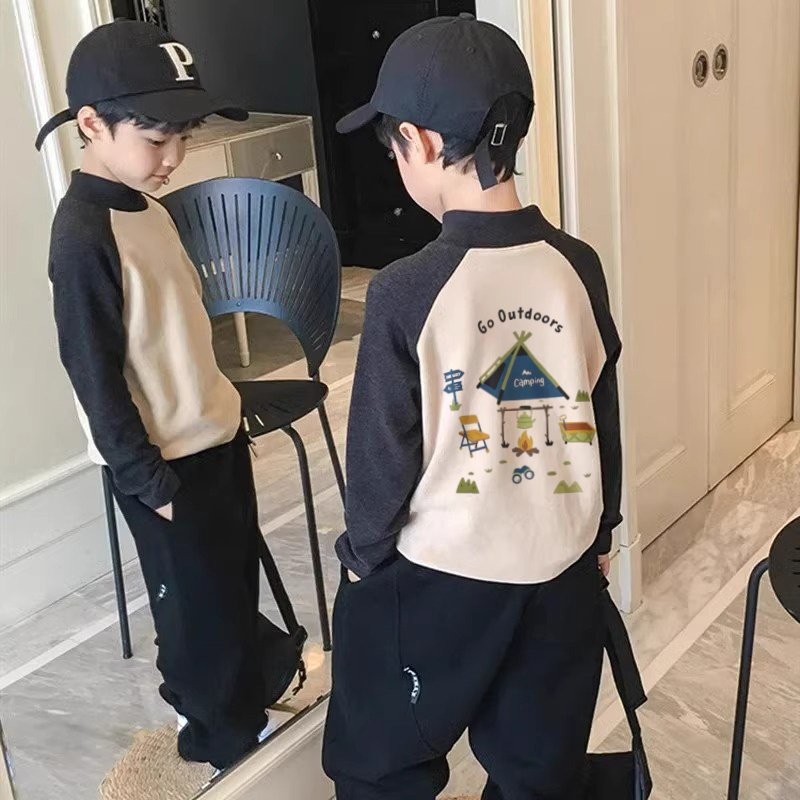 露营痞帅个性潮牌男童装德绒长袖T恤秋冬中大童内搭半高领打底衫,童装/婴儿装/亲子装,卫衣/绒衫,淘宝优惠券,粉丝福利购,淘宝优惠卷