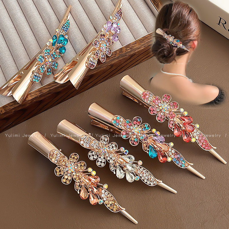 盘发全新合金镶嵌人工宝石日韩