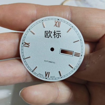 代用欧白色表盘玫瑰金刻度字面35.3毫米左右8200双历机械手表配件