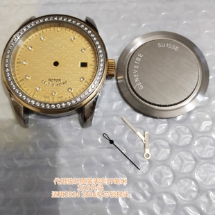 代用表壳骏钰原精钢壳39表径2824 2836机芯3点锁把头间金手表配件