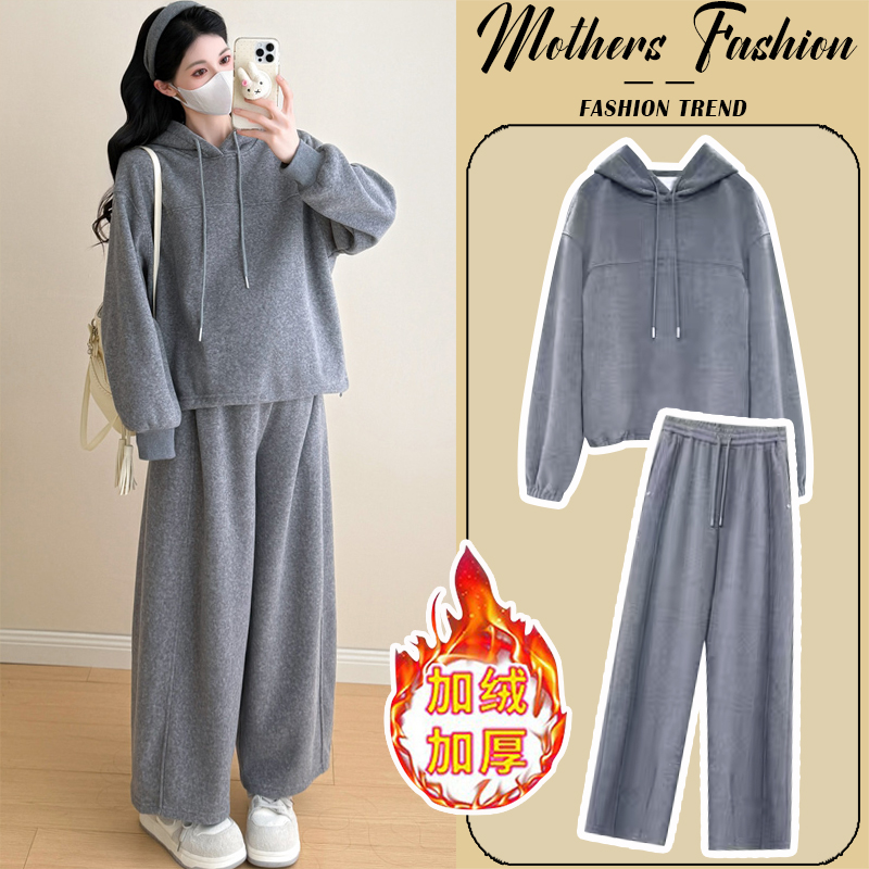 孕妇套装秋冬2025新款灰色高级感