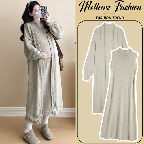 孕妇连衣裙套装秋冬2025新款