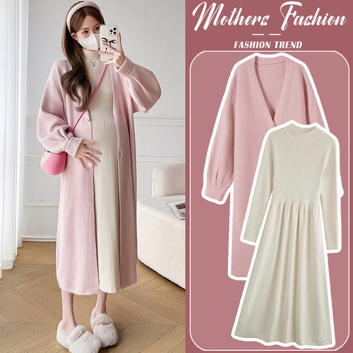 孕连衣裙套装2025新款一件穿到生