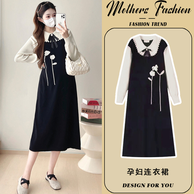 孕妇连衣裙秋冬2025新款