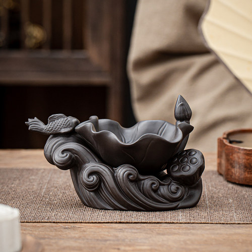 豪跃创意紫砂荷叶茶漏茶滤