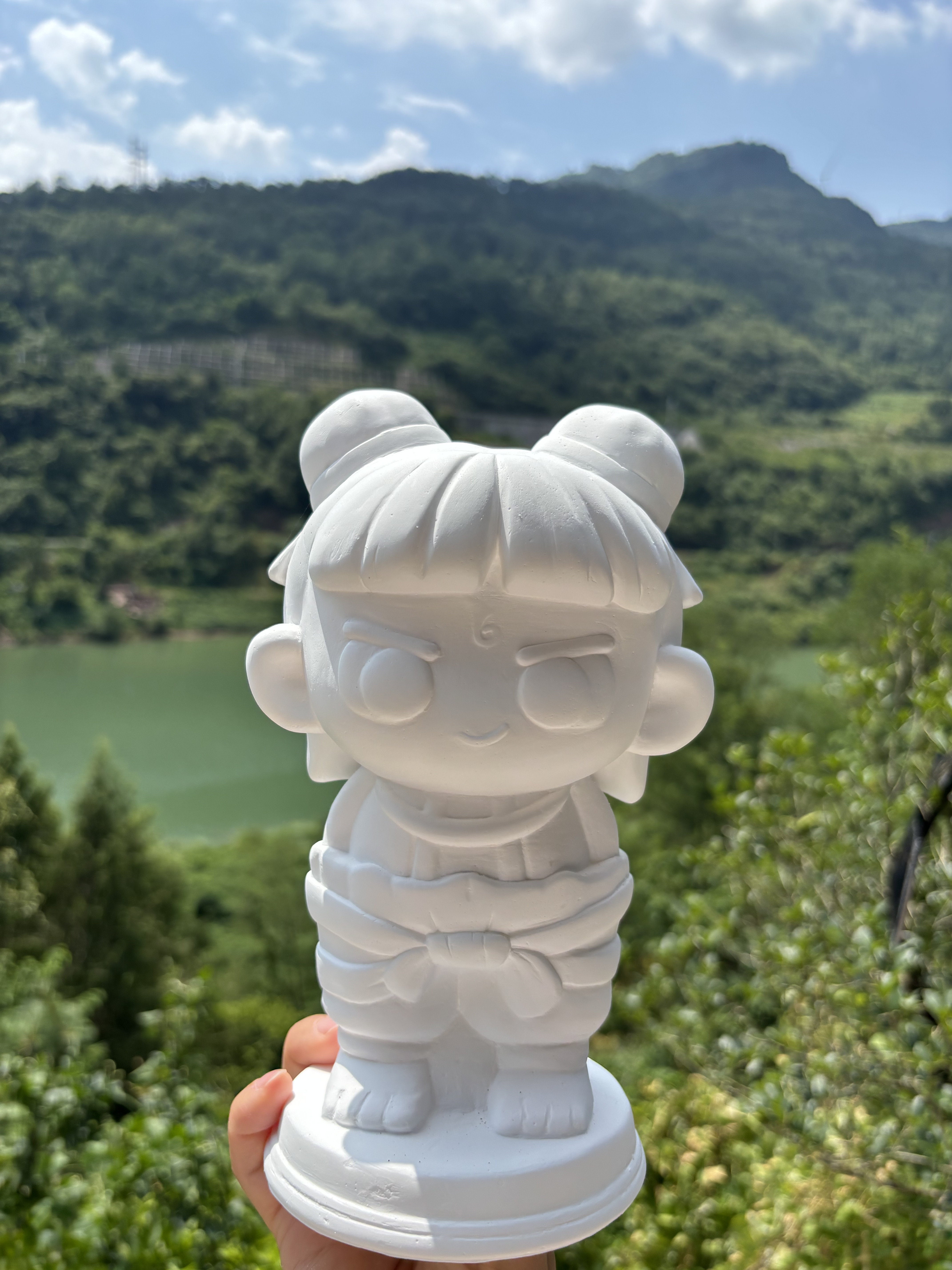 哪吒魔童闹海彩绘涂鸦搪胶娃娃涂白模填色/模具彩绘/