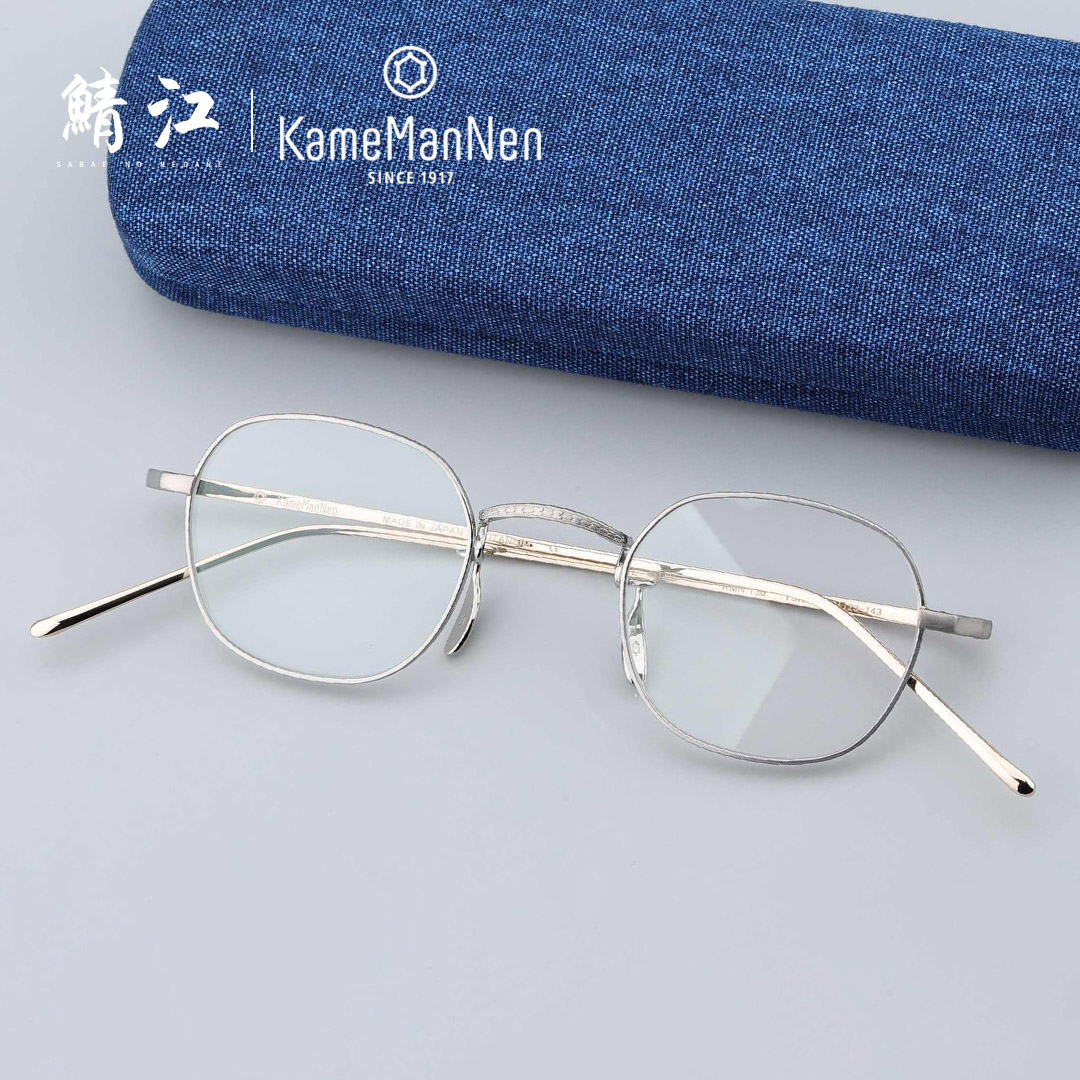 秦岚同款万年龟眼镜框KameManNen KMN-130圆纯钛女近视复古风细腿_虎窝淘
