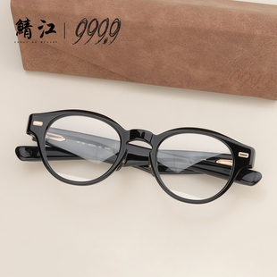 150 999.9日本眼镜圆形小框男女复古黑色板材光学高度近视配镜NP