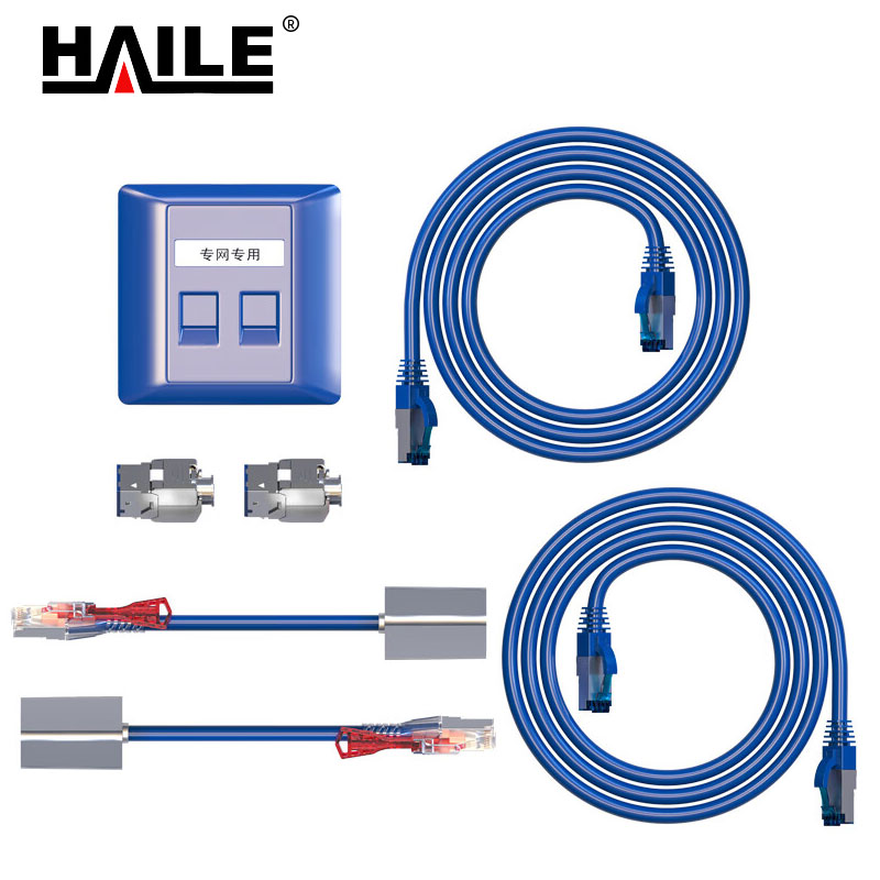 HAILE 专网双口面板屏蔽套装 HP-SF4蓝 1套