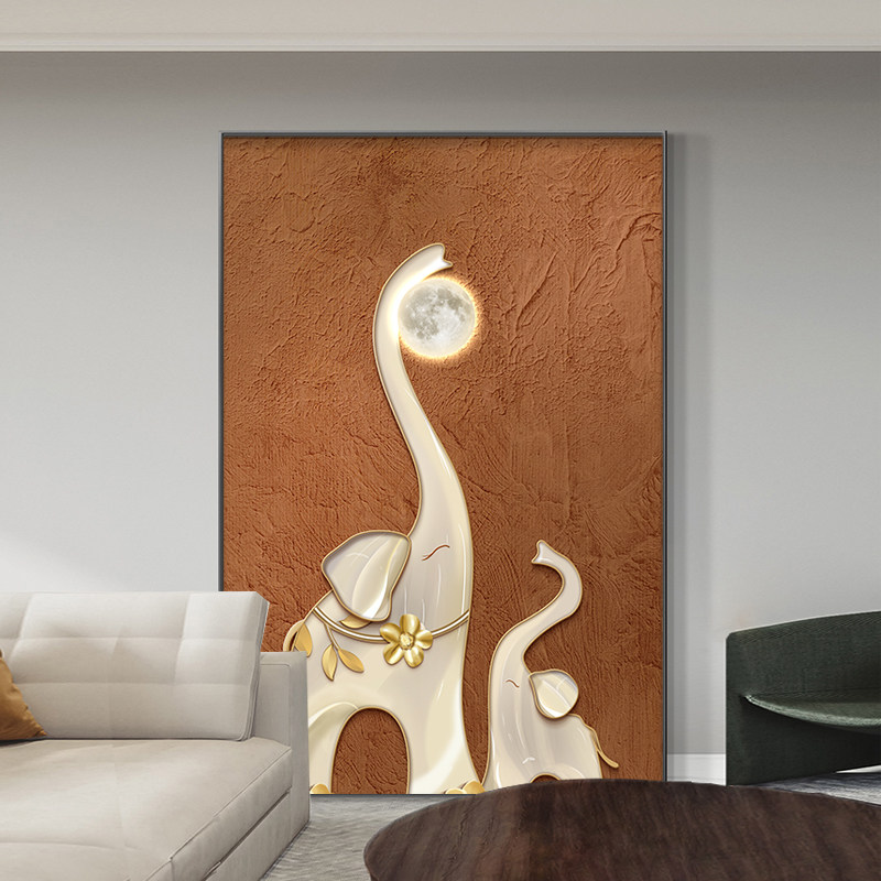 吉象高照客厅装饰画创意玄关挂画现代简约走廊壁画沙发背景墙落地,家居饰品,现代装饰画,淘宝优惠券,粉丝福利购,淘宝优惠卷