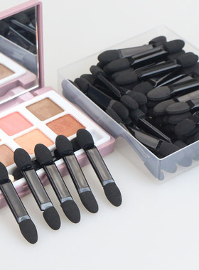 5.5cm黑色双头海绵棒圆尖大小头迷你海绵刷单支化妆刷美妆工具