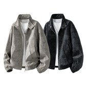 SMILE ISLAND 宽松机车PU皮衣防风皮夹克外套