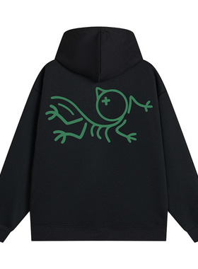 SMILE ISLAND 恶搞始祖系列小鸡印花宽松口袋美式连帽卫衣