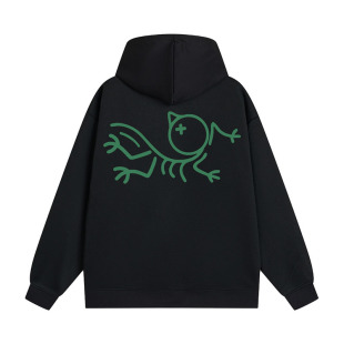 SMILE ISLAND 恶搞始祖系列小鸡印花宽松口袋美式连帽卫衣