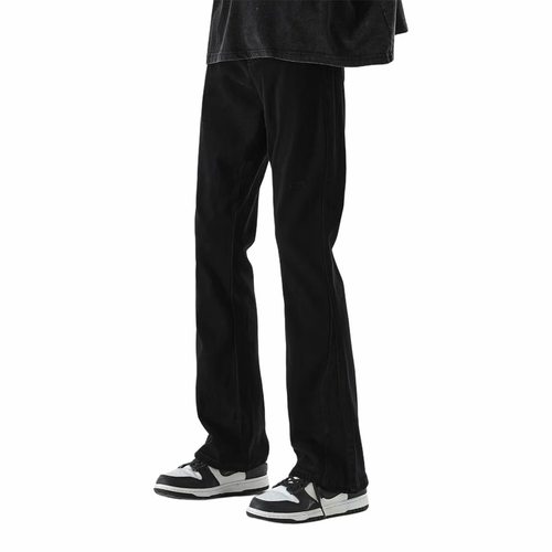 SMILE ISLAND 美式弯刀废土风黄泥微喇叭垂感牛仔裤