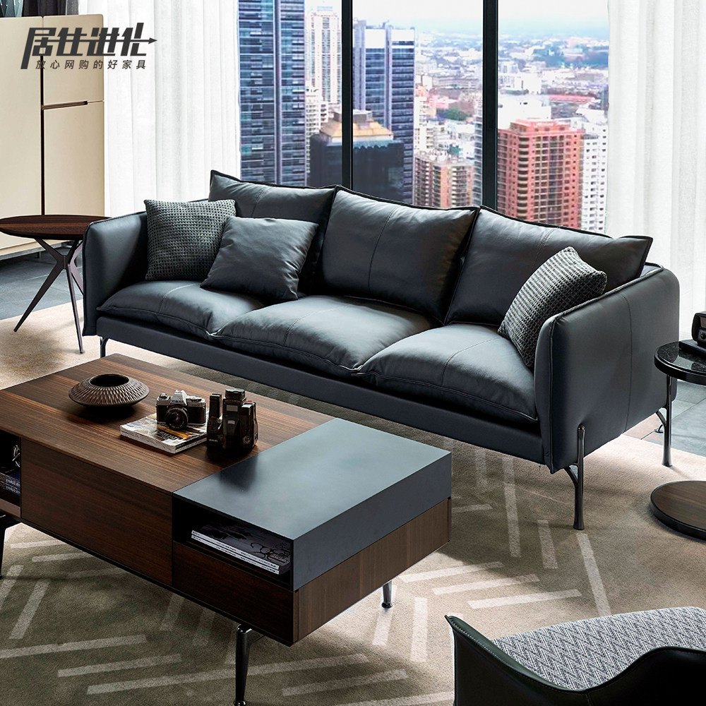 居住进化/沙发真皮客厅沙发意大利进口头层牛皮风尚系列摩尔