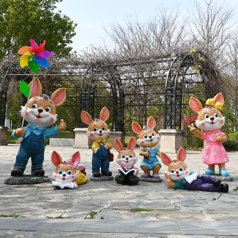户外花园卡通兔子语润玻璃钢装饰