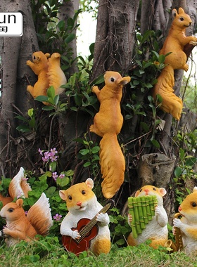 户外花园庭院彷真动物松鼠树脂摆饰室外草坪雕塑园林景观装饰小品