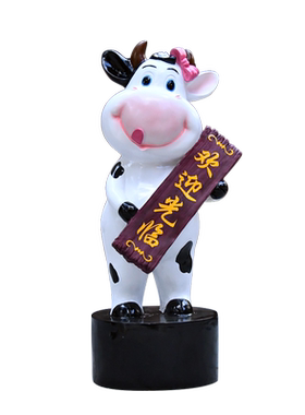 玻璃钢商场景区音乐奶牛卡通动物