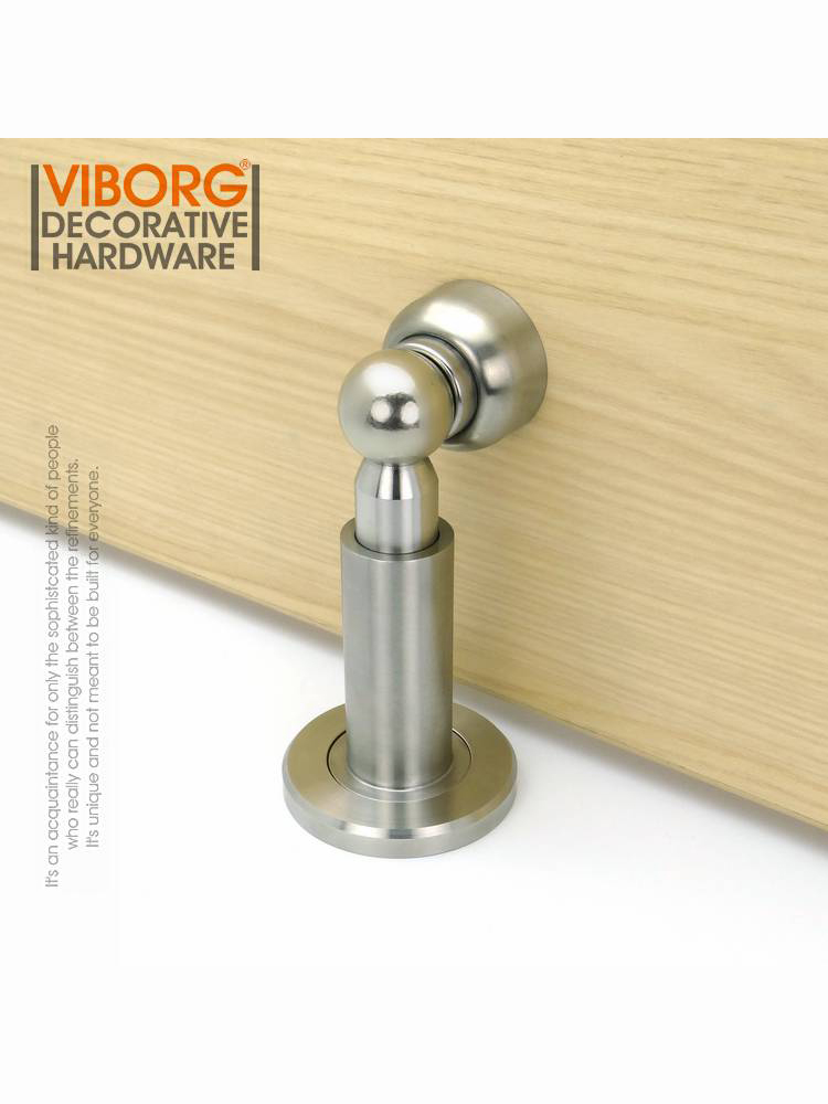 域堡 强磁304不锈钢精铸实木门房门碰墙吸地吸门吸 可升降34S