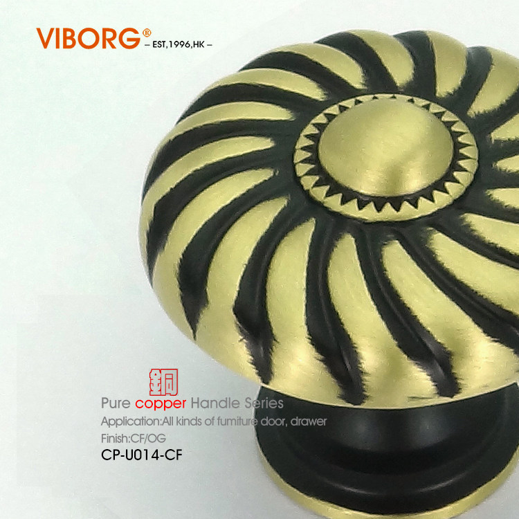 域堡纯铜美式橱柜柜子把手欧式古铜拉手衣柜门抽屉新中式单孔