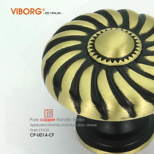 域堡纯铜衣柜门抽屉新中式风把手