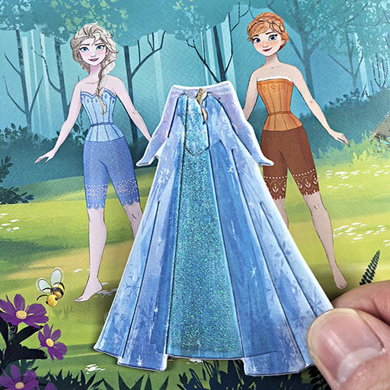 艾莎公主换装贴纸书冰雪奇缘爱莎儿童贴贴画书0到3到6岁4女孩玩具
