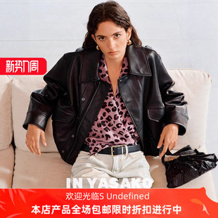 2026秋冬新款进口小羊皮皮复古气球收腰真皮皮衣绵羊皮飞行员外套