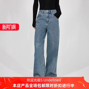 TH~ROW 小众进口爆闪烫钻摩登中腰裤休闲直筒裤子流星雨牛仔裤女