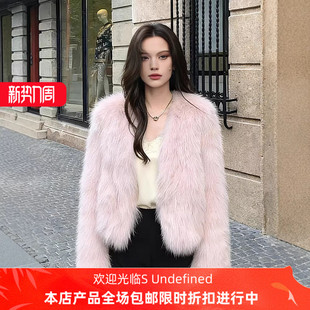 皮草外套女秋冬季宽松加厚毛绒托卡短款仿今年流行小香风上衣短款