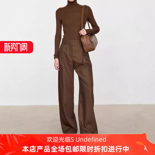 ROW 小众极简意大利进口嵿级敲细精纺羊毛显瘦显高微弧阔腿神裤子