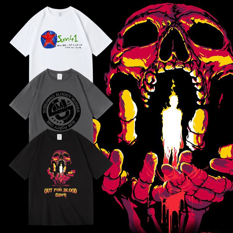 朋克纯棉中性款欧美摇滚乐队衣服