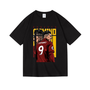 英超红军利物浦liverpool菲尔米诺周边印花纯棉圆领短袖半袖T恤男