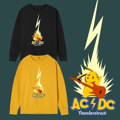 摇滚联名皮卡丘卡通动漫ACDC周边