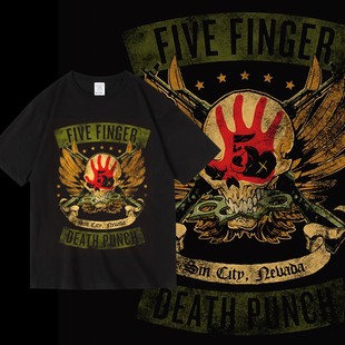 Punch周边短袖 Death 圆领套头纯棉夏男女T恤 Finger 五指死拳Five