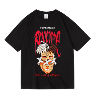 XXXTentacion欧美说唱歌手周边印花短袖夏季纯棉男女圆领套头T恤