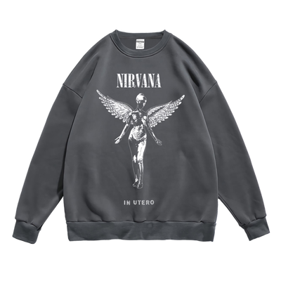 潮流圆领套头宽松卫衣