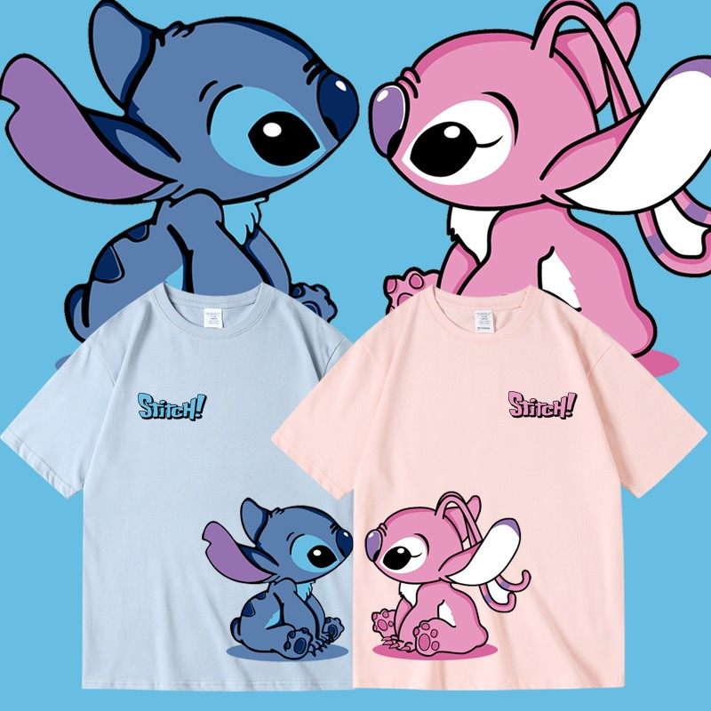 可爱史迪仔星际宝贝印花纯棉圆领短袖半袖T恤男女中性情侣装夏季,男装,T恤,淘宝优惠券,粉丝福利购,淘宝优惠卷