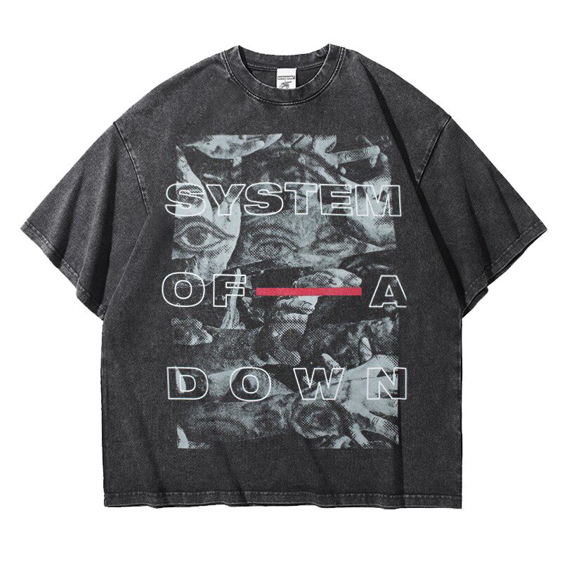 阿美咔叽重磅纯棉圆领落肩T恤