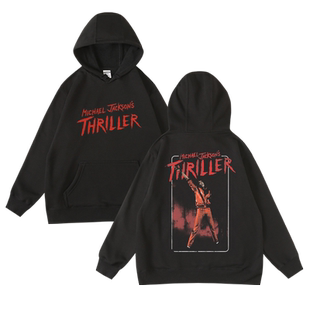 欧美摇滚流行音乐迈克尔杰克逊mj秋冬加绒连帽卫衣男女款套头帽衫