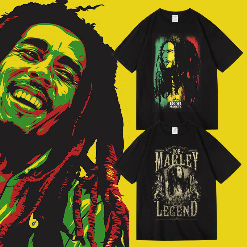 纯棉短半袖t恤男女中性款夏季摇滚雷鬼bobmarley鲍勃玛丽周边衣服