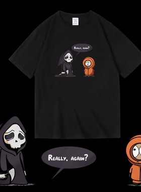 美式卡通southpark南方公园kenny动画周边圆领T恤纯棉短袖宽松夏
