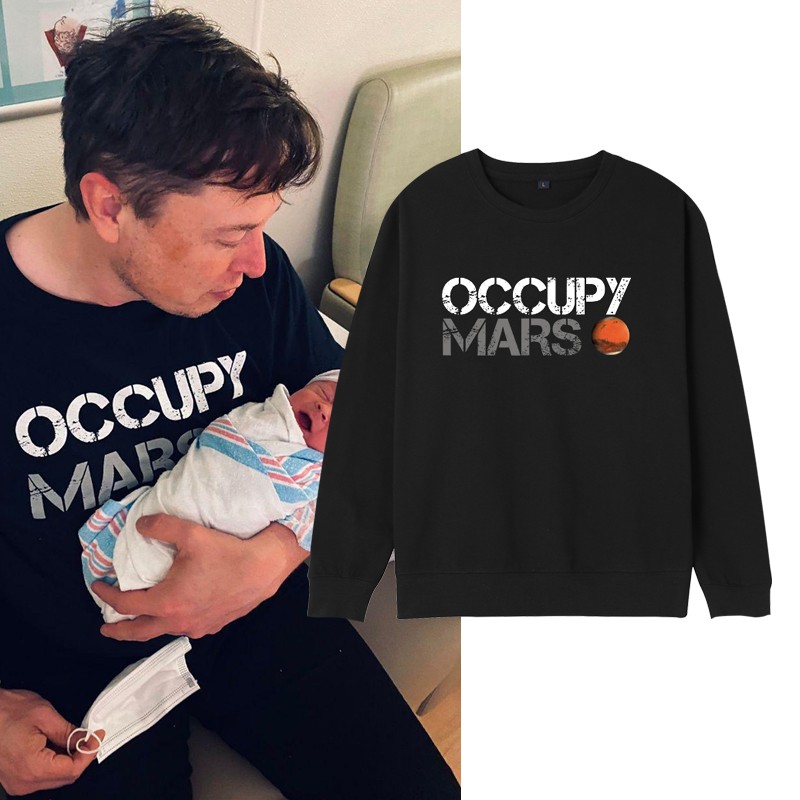 musk奶爸同款圆领极客马斯克火星