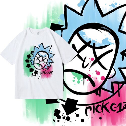 短袖瑞克莫蒂联名blink182T恤夏