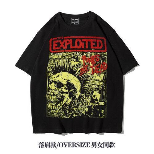 五分袖周边theexploited落肩T恤