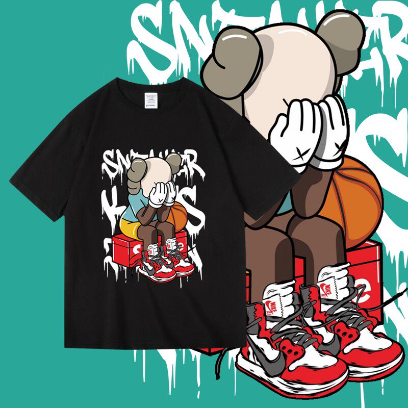 纯棉短半袖T恤男女夏bf高街ins潮牌联名AJ球鞋文化sneaker周边