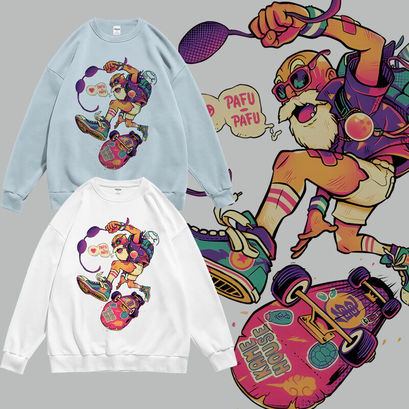 龟仙人武天龙珠潮流周边印花秋冬长袖圆领个性卫衣男女学生青少年