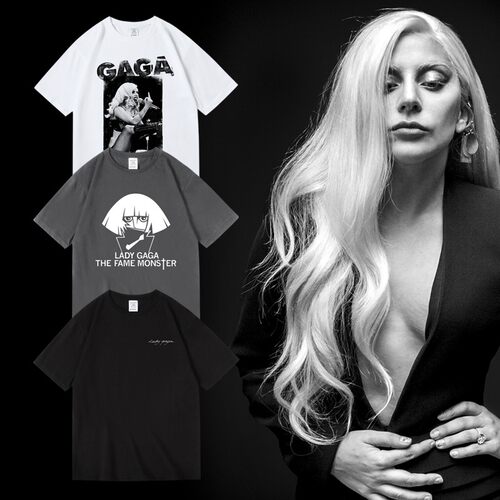 中性款欧美流行ladygaga嘎嘎T恤