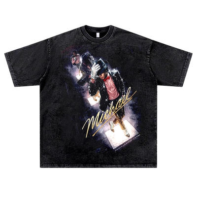 vintage电影michaeljackson迈克尔杰克逊巨星之路短袖T恤男女ins